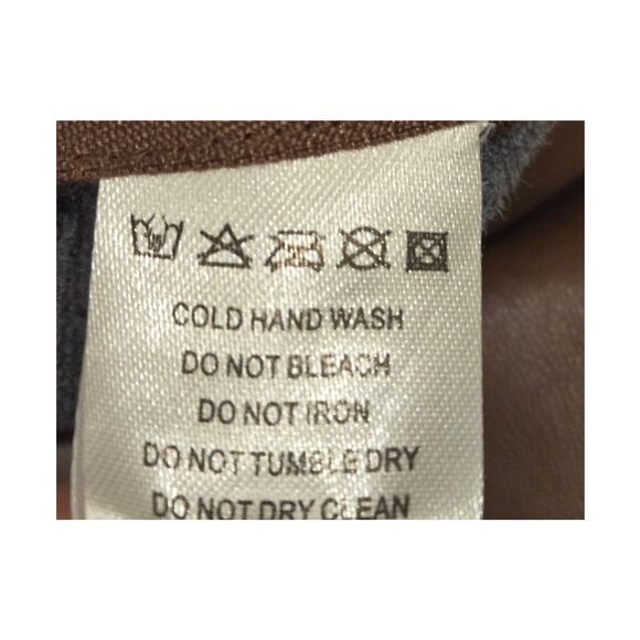 Meshki Faux Vegan Leather Brown Pants Pull-on Medium - Picture 6 of 9